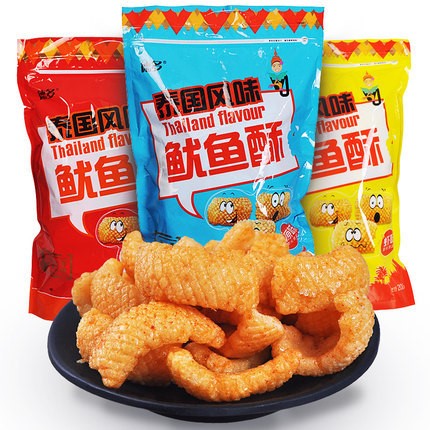 德多魷魚酥200g零食大禮包膨化蝦片蝦味原味泰國風(fēng)味10袋現(xiàn)貨批發(fā)