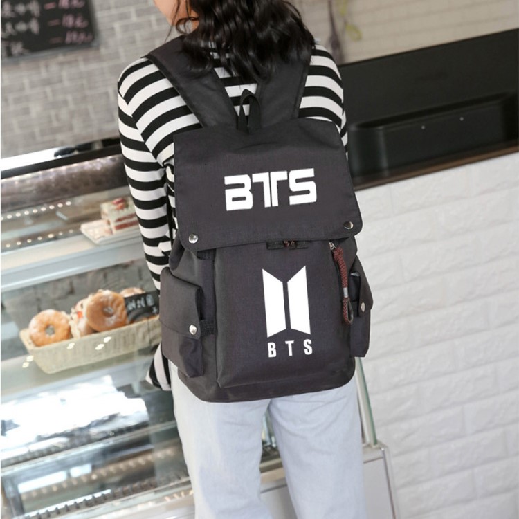 BTS防彈少年團田正國新款logo書包學生背包雙肩包男女休閑旅游包
