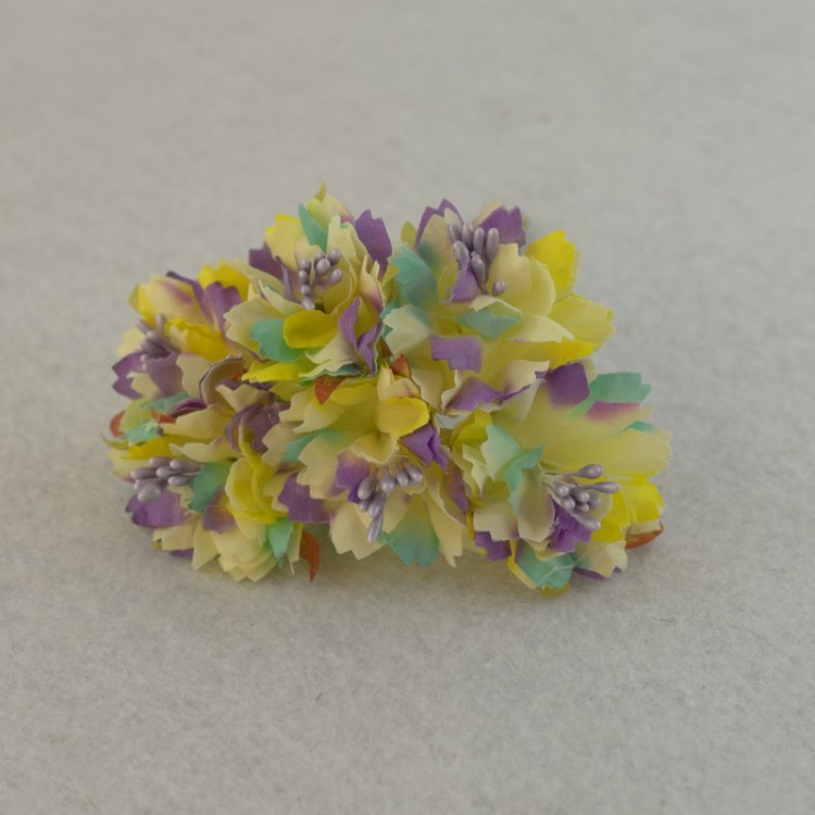 仿真花熱賣雙色漸變色布花帶芯花手工藝婚慶禮品包裝盒彩色布藝花