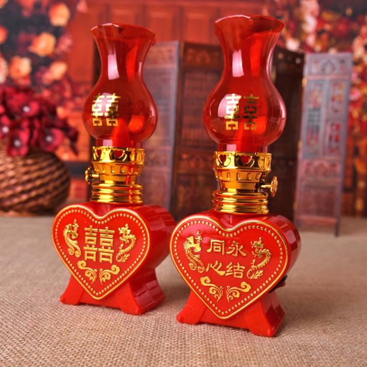 結(jié)婚婚房創(chuàng)意用品永結(jié)同心桃心LED電子蠟燭燈洞房花燭婚慶電蠟燭