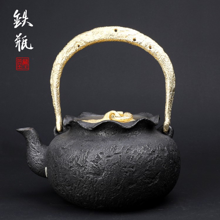 創(chuàng)意海枯石爛鐵壺 無涂層手工鑄鐵壺復(fù)合茶壺茶具工藝品禮品