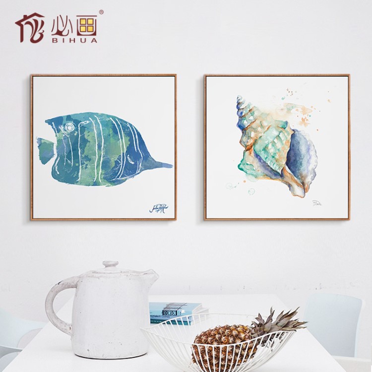 廠家批發 現代簡約北歐裝飾畫酒店餐廳地中海小清新家居掛畫定制