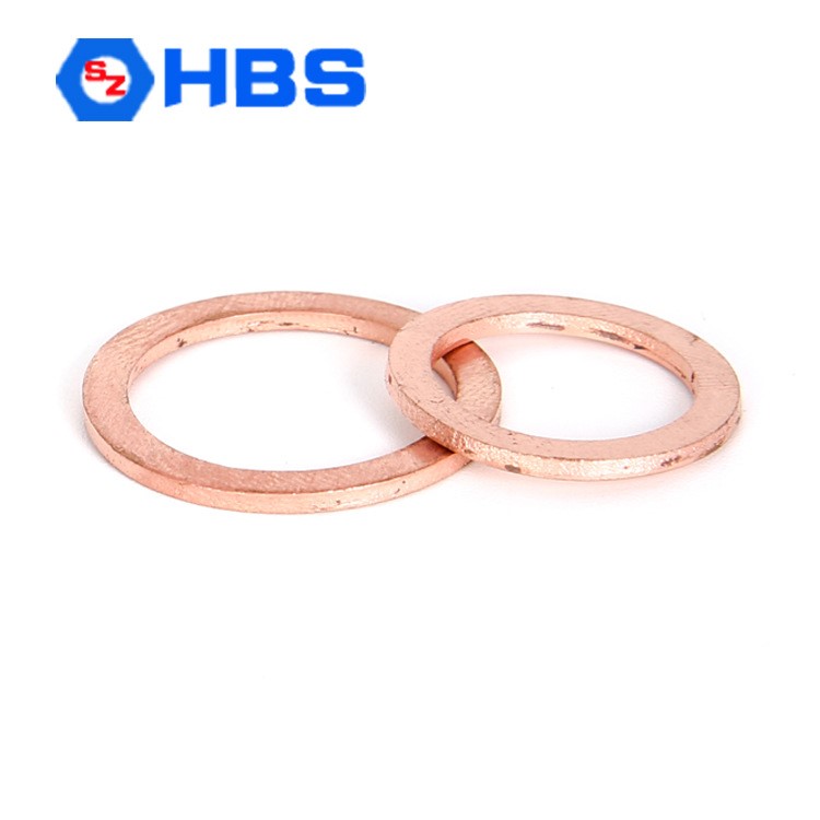 紫銅墊片船用表用密封墊圈1-1.5-2mm厚平墊內(nèi)徑淬火M6M8M10M12M48