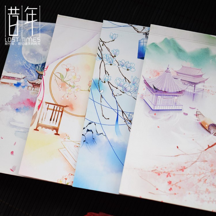 5本裝中國風(fēng)古風(fēng)便簽本可撕便攜 可攜帶口袋本子無粘性創(chuàng)意記事本