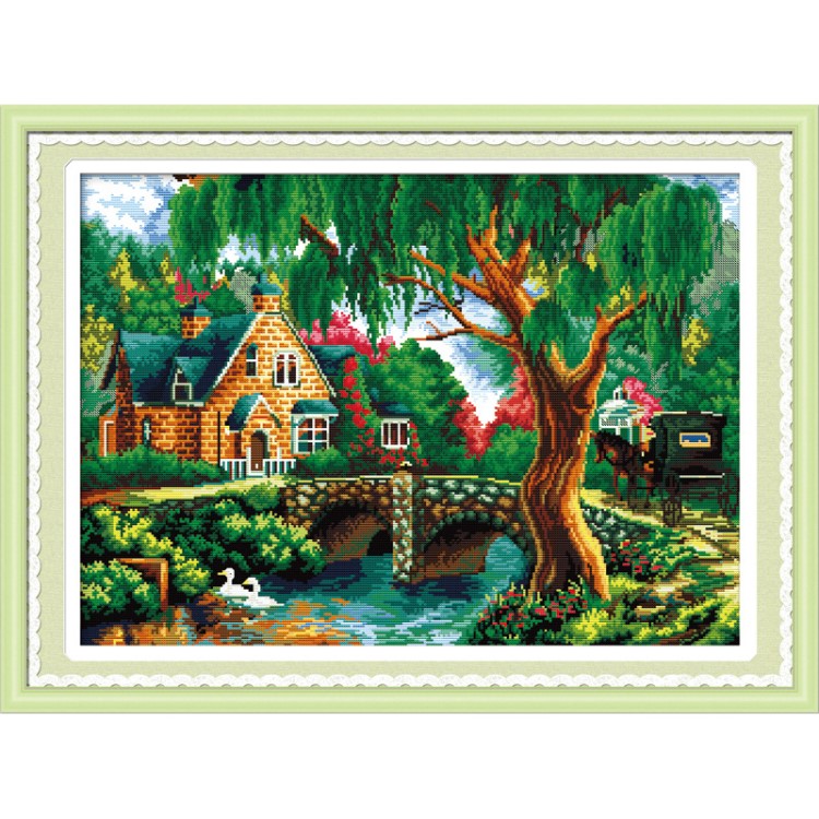 批發(fā)新款十字繡手工工藝品印花cross stitch 春天的故事0552