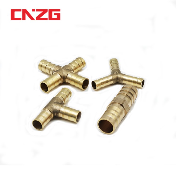 寶塔直通T型三通四通8mm10mm12mm煤氣軟管接頭外牙銅寶塔快插接頭