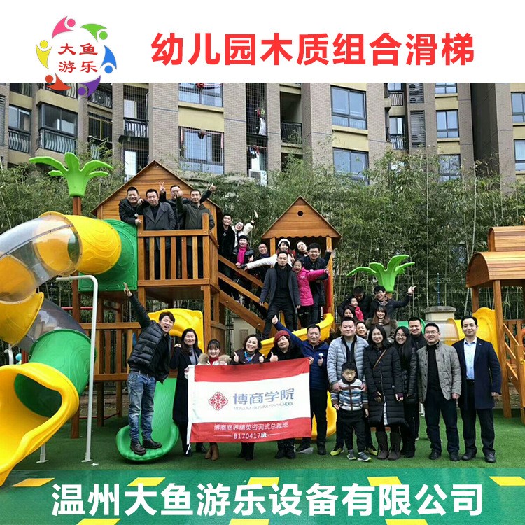 幼兒園室外大型木質(zhì)小博士滑梯 定制黃花梨兒童無動(dòng)力游樂設(shè)施