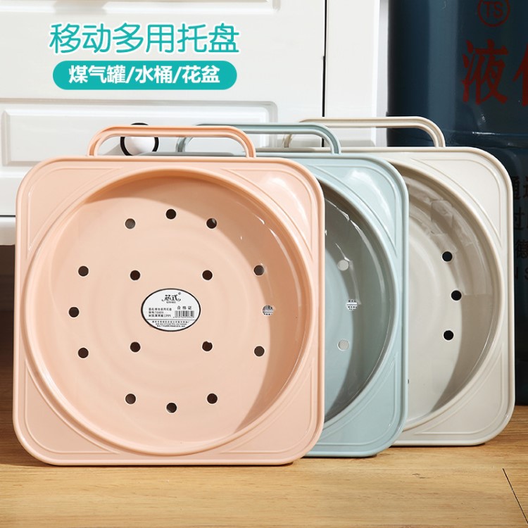 芯式氣瓶固定架煤氣瓶托盤可移動花盆托架鋼瓶帶輪底座煤氣罐架子