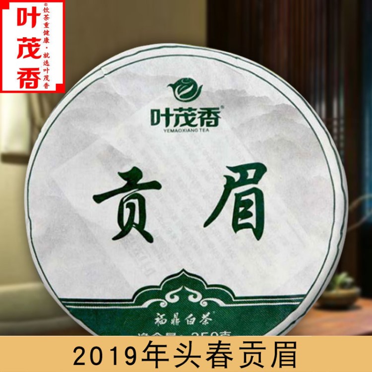 福鼎白茶2019年春贡眉茶饼350g原产地厂家直销茶叶批发茉莉花