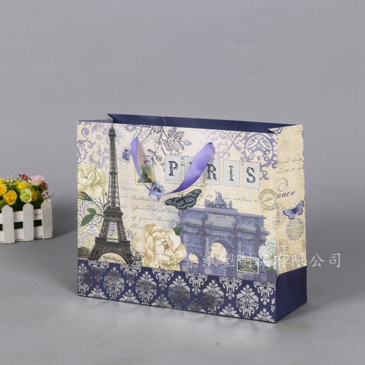 彩色復古手提購物袋 化妝品首飾包裝袋 情人節圣誕節禮物紙袋