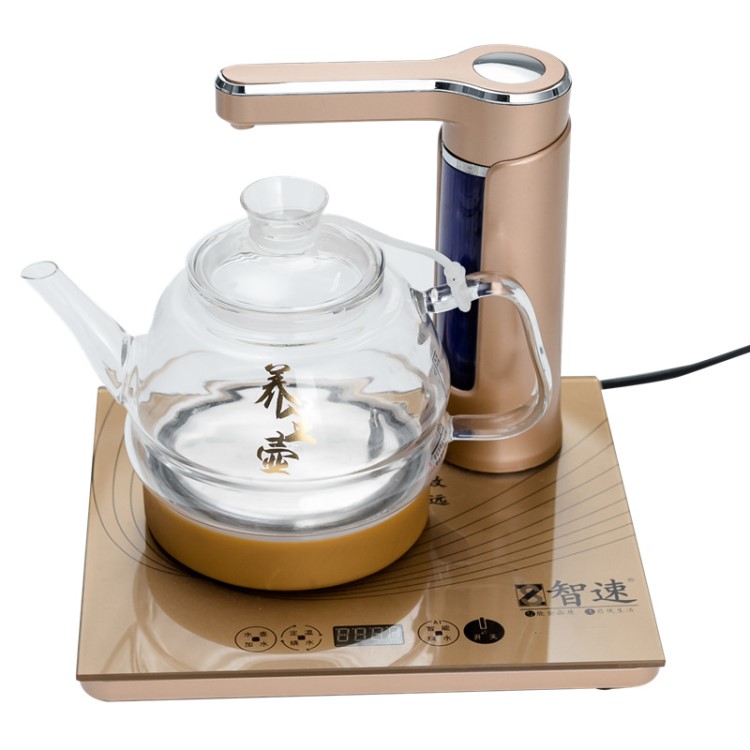 一鍵全智能自動(dòng)加水電磁茶爐電熱水壺套裝電茶爐水壺玻璃泡茶壺