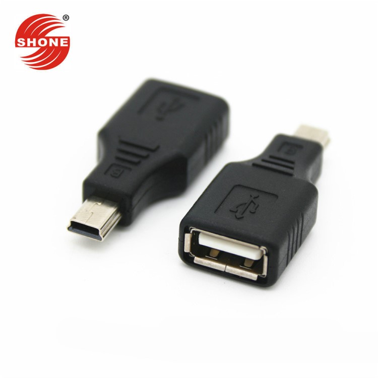 mini USB轉USB母轉接頭 汽車U盤MP3 OTG轉接頭 迷你T型口轉換頭銅