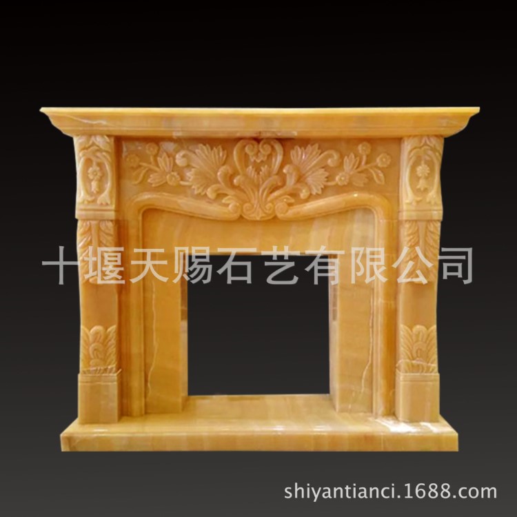 天然松香玉壁爐歐式家居擺件玉石壁爐家具訂制