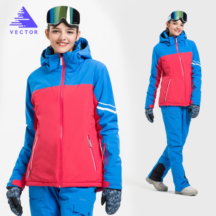 VECTOR女款滑雪服户外保暖运动时尚雪服透气女式拼色冲锋衣滑雪服