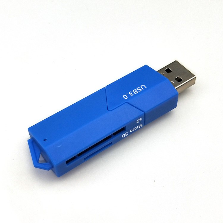 直銷滑蓋USB3.0讀卡器SD卡/TF卡二合一高速讀寫支持512G一件代發(fā)