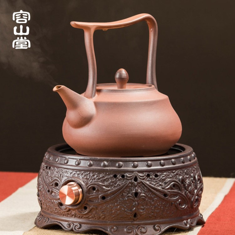 陶总堂容山堂 天坛炉圆电陶炉 家用泡茶烧水壶煮茶壶煮茶器套装