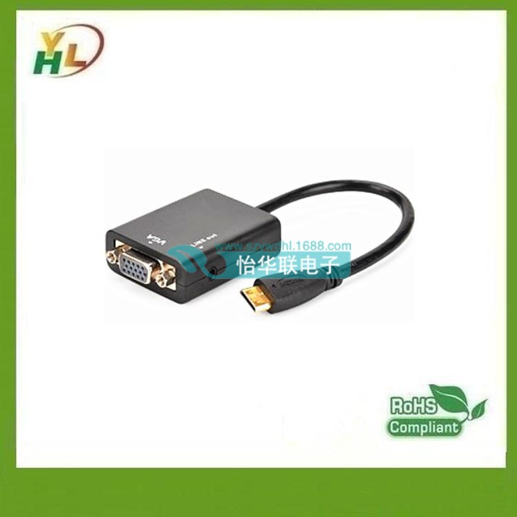 【厂家订购MINI HDMI to VGA 吸塑包装