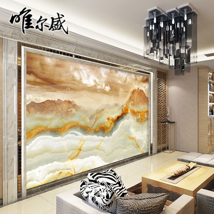 唯爾盛瓷磚大理石背景墻歐式簡約客廳電視墻磚微晶石