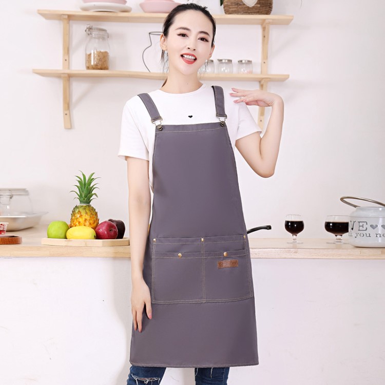 廠家直銷創意款多口袋可擦手棉質防水帆布圍裙定做可定制logo