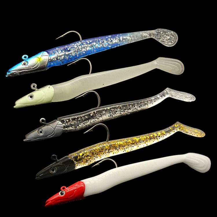 鉛頭軟魚11cm22g沉水鉛頭餌5色 仿真魚鱗魚餌 軟餌路亞餌夜光漁具