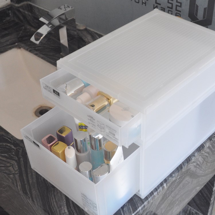 廠家直銷日系無印透明收納盒 塑料組合收納盒抽屜式桌面整理盒