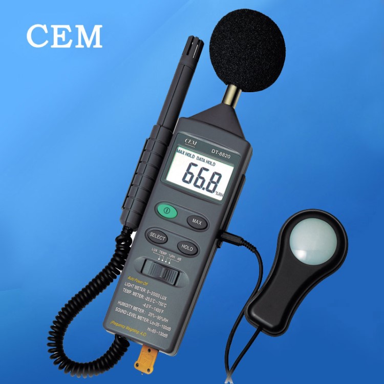 CEM華盛昌 多功能環境測試儀 溫度 濕度 光度 噪音測試DT-8820