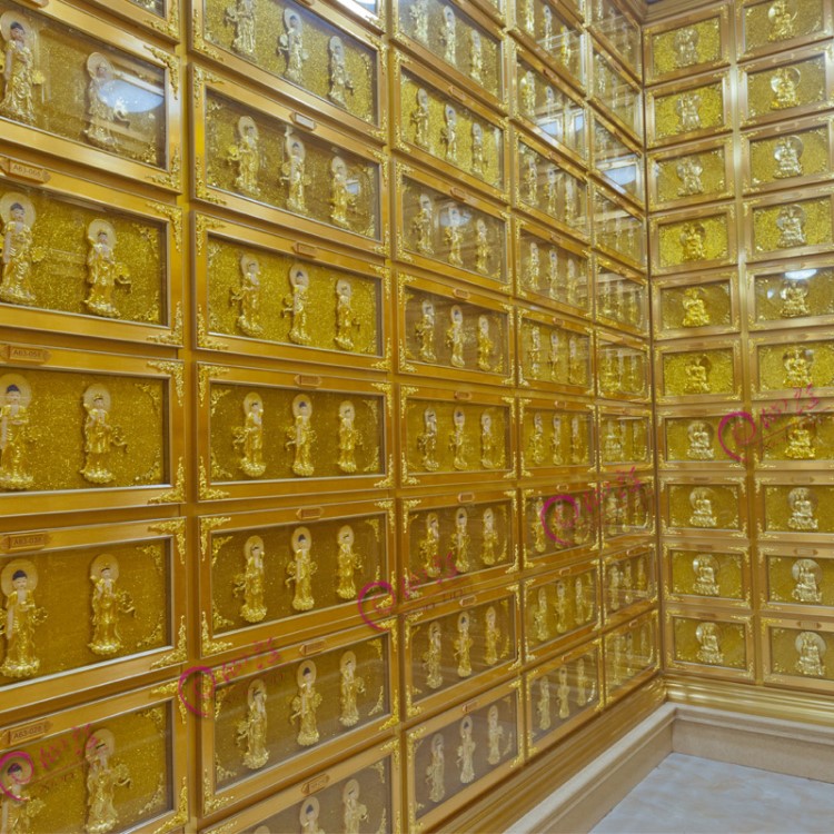 批發(fā)供應(yīng)單穴位骨灰盒存放架之貼金地藏1殯葬用品骨灰盒寄存架.