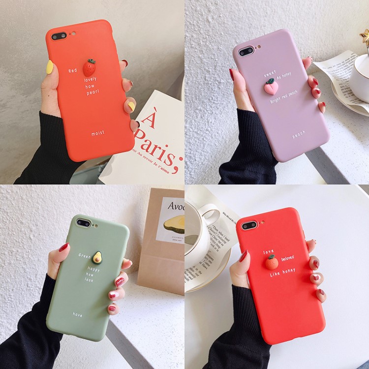 HKGK新款vivoY93水果貼件oppoR9立體手機殼一件代發(fā)適用蘋果7plus