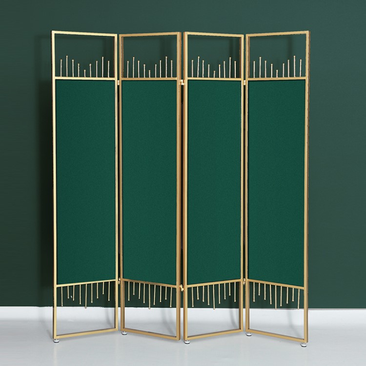 北欧轻奢铁艺折屏ins简约可折叠移动屏风客厅卧室金属多屏隔断