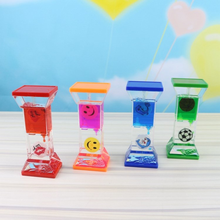 KG56創意油漏液體沙漏 動感雙輪亞克力 創意地攤熱賣小工藝品旅游