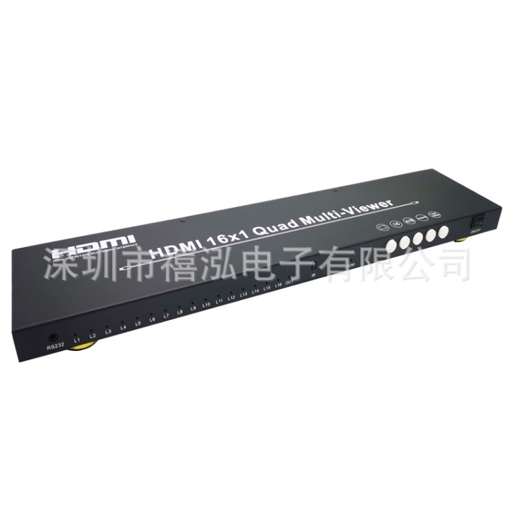 禧泓HDMI16路畫(huà)面分屏器16口分割器16進(jìn)1切換器十六進(jìn)一分配器