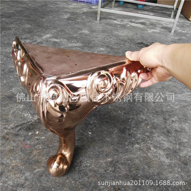 鄭州亮光不銹鋼沙發腳 異形壓花不銹鋼茶幾腿 歐式不銹鋼桌子腿
