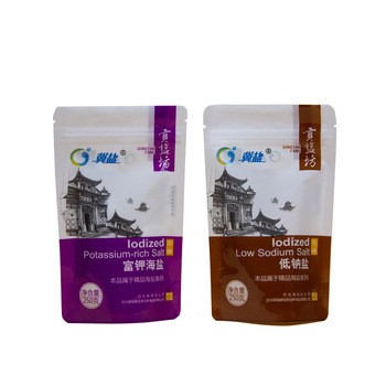 工廠直銷食用鹽塑料自立拉鏈袋 免費設計定制食用鹽袋自立拉鏈袋