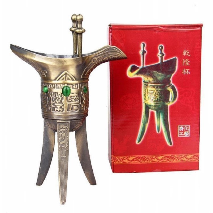 仿青铜器爵杯酒尊古代酒杯仿古创意礼品乾隆杯家居古董摆件