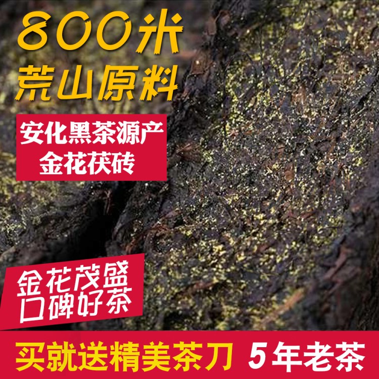 送茶刀買二送禮袋】安化黑茶金花茯磚茶14年黑茶800g【一件代發】