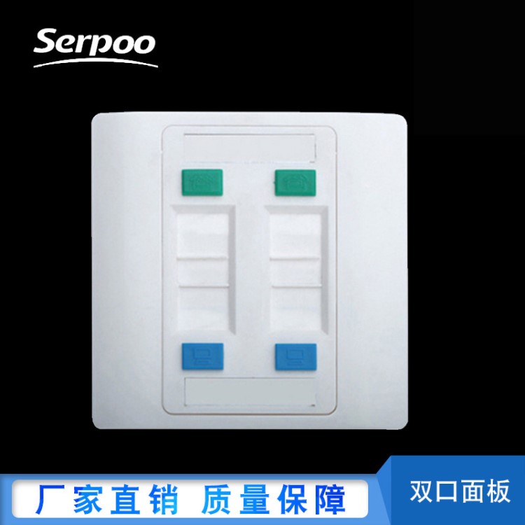 廠家直銷86型雙口RJ45網(wǎng)絡(luò)插座面板電腦電話雙孔網(wǎng)線信息面板DTX