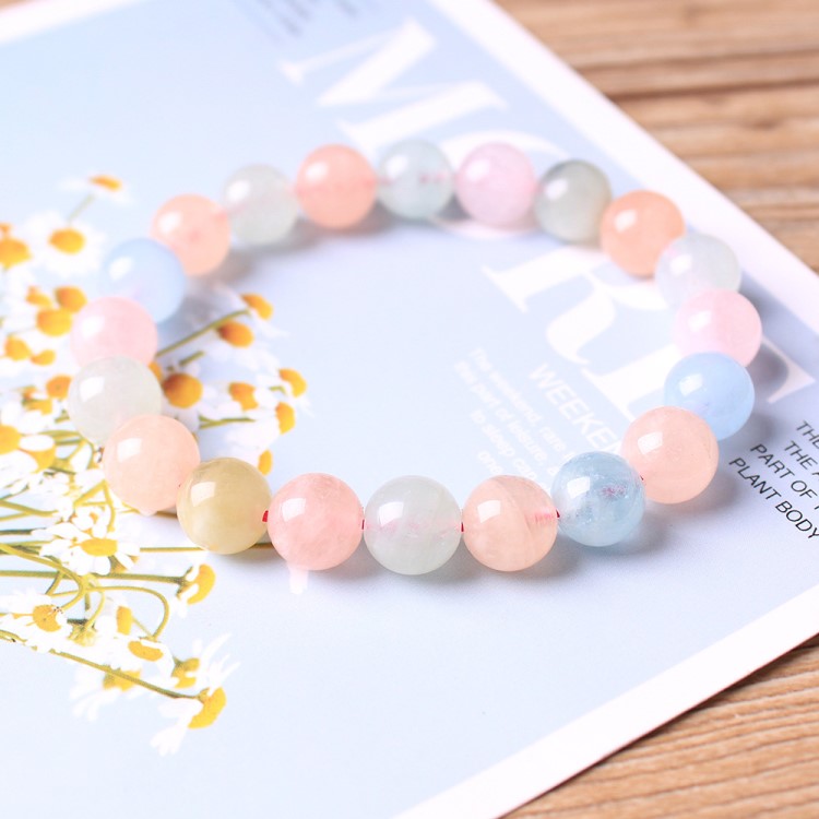 天然摩根石手鏈 工廠大量直銷水晶摩根石 糖果色貨源產(chǎn)品