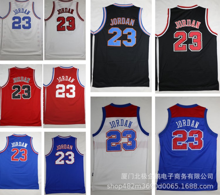 nba球衣批發 公牛隊23號刺繡籃球服 芝加哥復古網眼籃球球衣