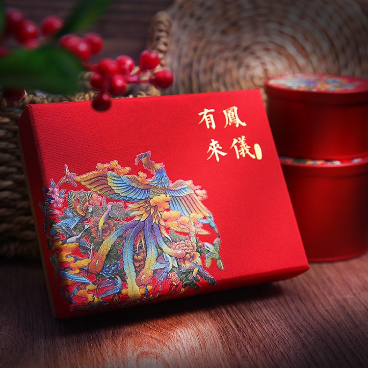 新品結(jié)婚中式紅色中國風(fēng)回禮婚禮伴手禮禮盒定制創(chuàng)意喜糖包裝盒子