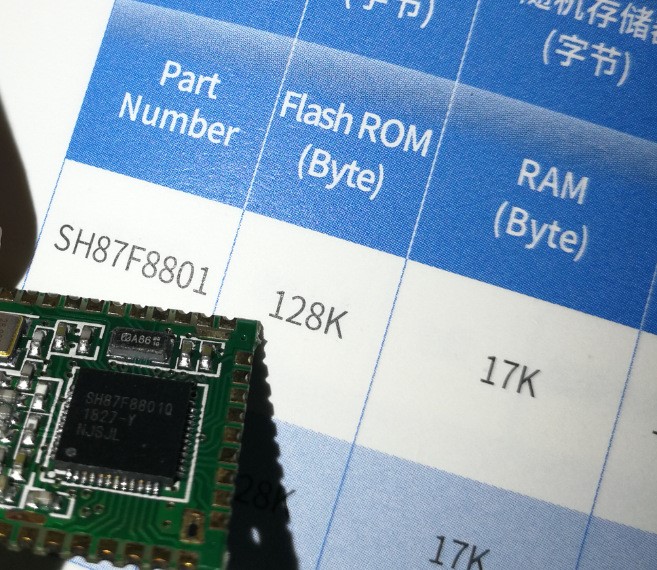 藍牙BLE透傳模塊芯片SH87F8801/8805工業(yè)級藍牙主控IC