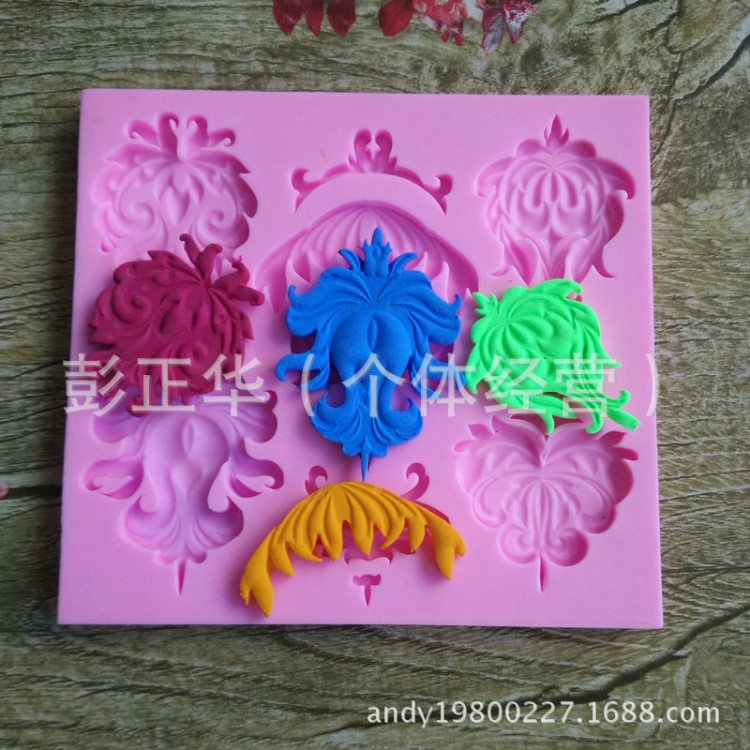 硅膠翻糖蛋糕模具 古典浮雕花藤 蕾絲模烘培DIY軟陶工具