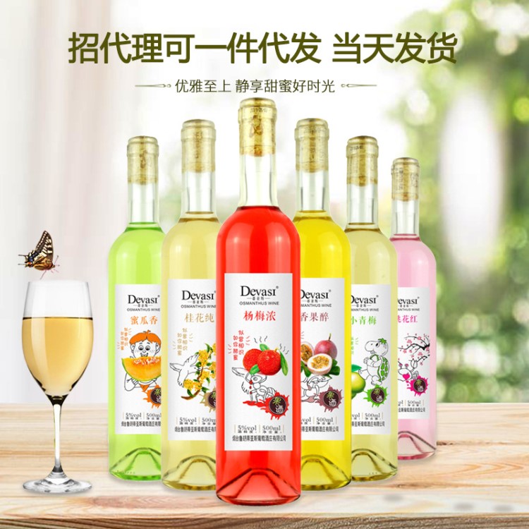  桃花酒小青梅楊梅水果酒500ml 網(wǎng)紅甜紅酒可OEM貼牌