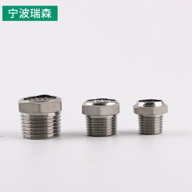 加工定制  304/316不銹鋼粉末燒結(jié)消聲器 氣動(dòng)接頭 快速接頭