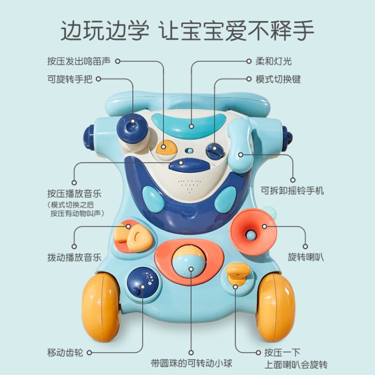 曼龍寶寶學步車小孩嬰兒可推小推車防o型腿防側翻助步可坐學行車