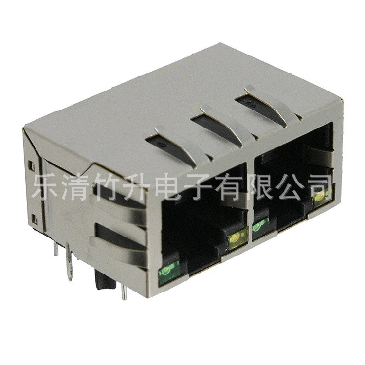 A60-122-233N470 厂家直销1X2千兆RJ45连接器带灯带弹片网口插座