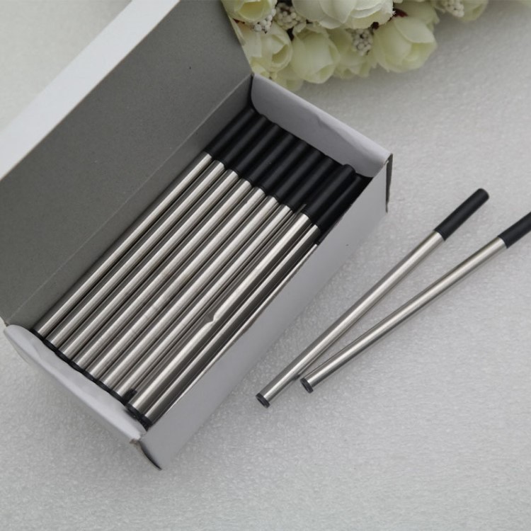 油墨簽字筆筆芯 0.5mm水性寶珠替芯 黑色金屬筆芯現(xiàn)貨批發(fā)