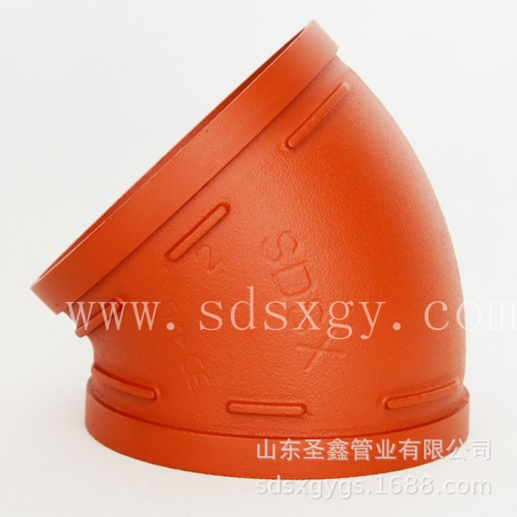 溝槽45度彎頭 溝槽連接件3C消防管件 卡箍彎頭 廠家批發(fā)銷售
