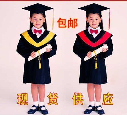 兒童演出服裝幼兒舞蹈服博士服男女畢業(yè)禮服幼兒園學(xué)士服