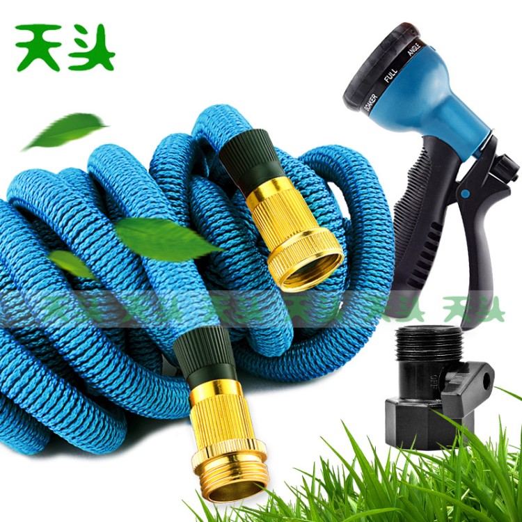 家用套裝15米洗車水管 高壓水3倍魔術伸縮軟膠管 花園水管 亞馬遜