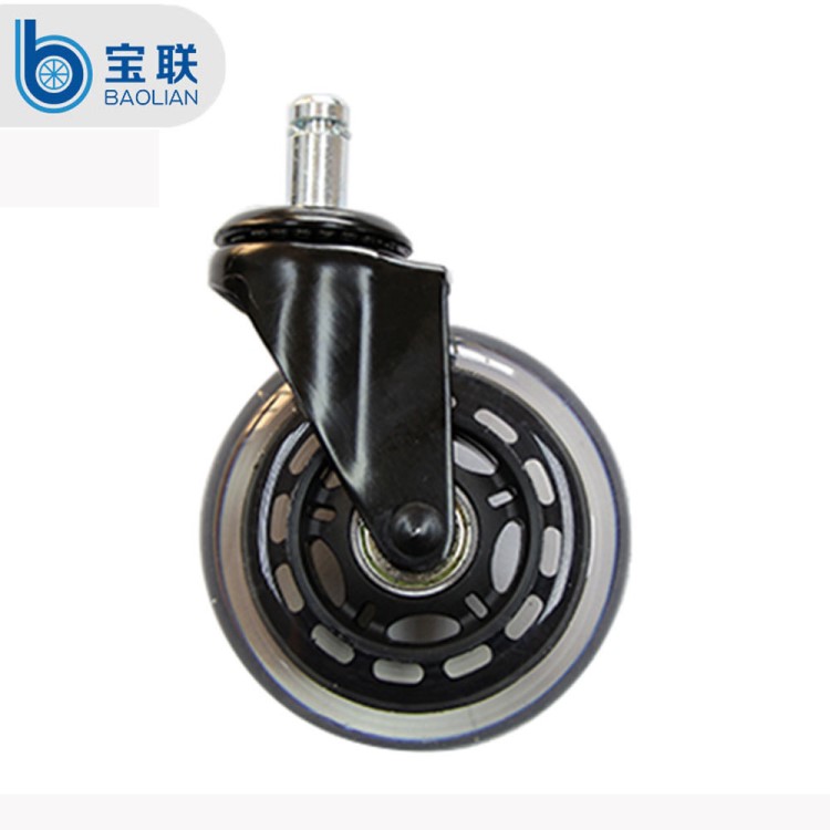 深圳廠家橡膠輪子透明輪萬向輪家具辦公椅腳輪萬向輪塑料滾輪角輪